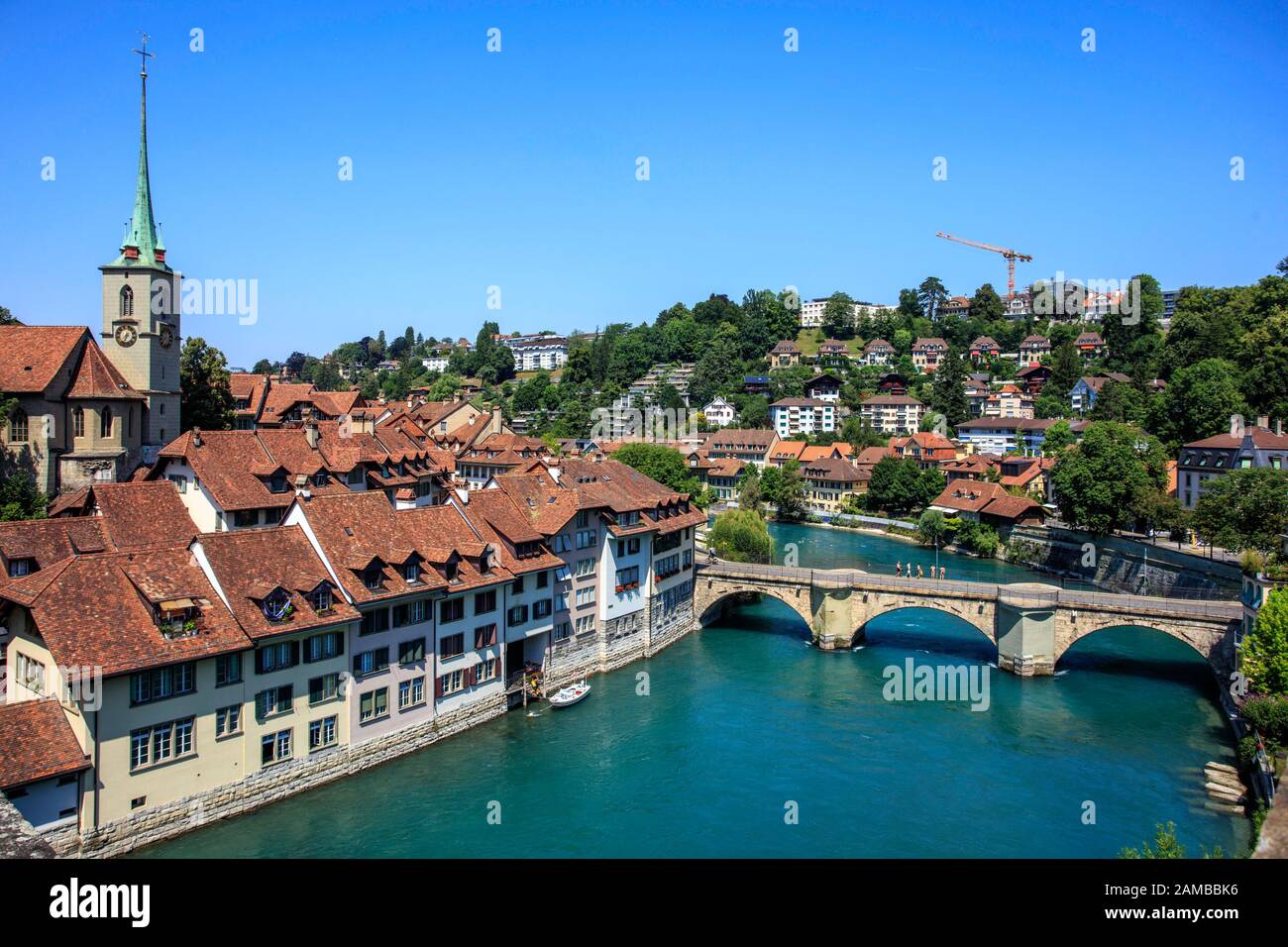 Bern old town with the Aare river and the Nydegg bridge, Switzerland Stock Photo