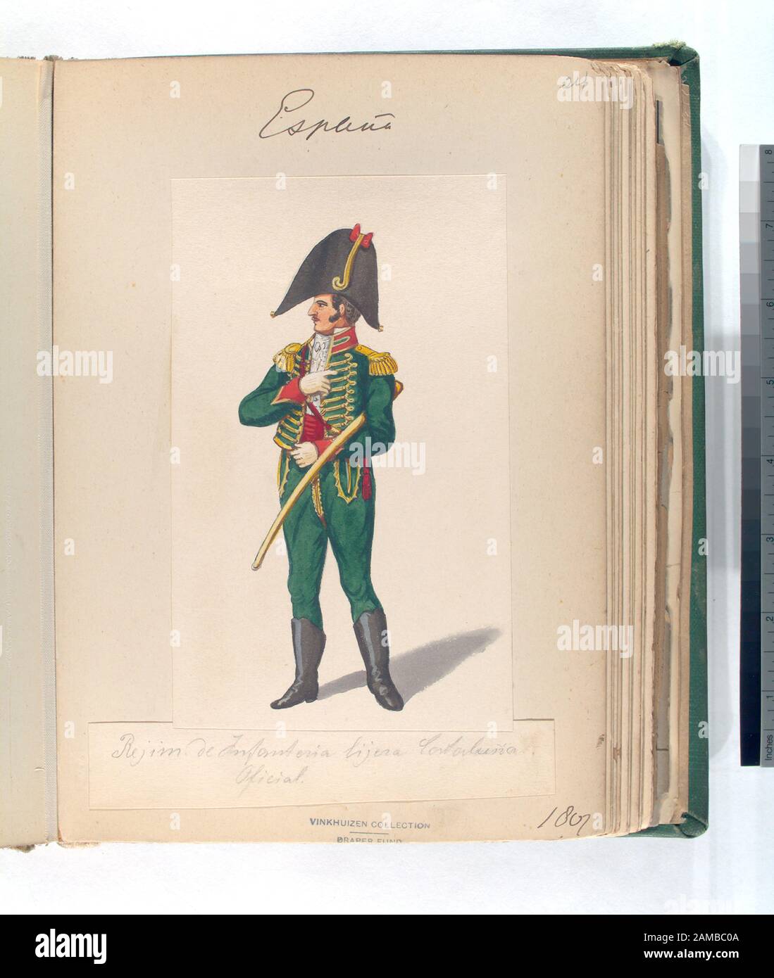 Rejim de Infanteria ligera Cataluña Oficial 1807  Draper Fund; Rejim. de Infanteria ligera Cataluña. Oficial. 1807 Stock Photo