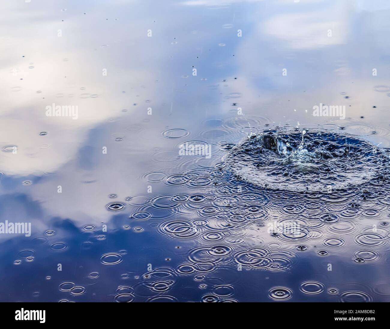Beautiful water waves and ripples from a drop falling into a water ...