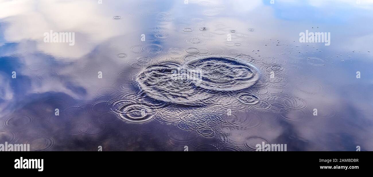 Beautiful water waves and ripples from a drop falling into a water ...