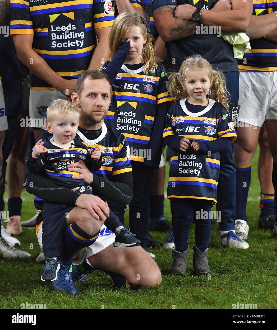 Rob Burrow with his children Macy, Maya and Jackson after the