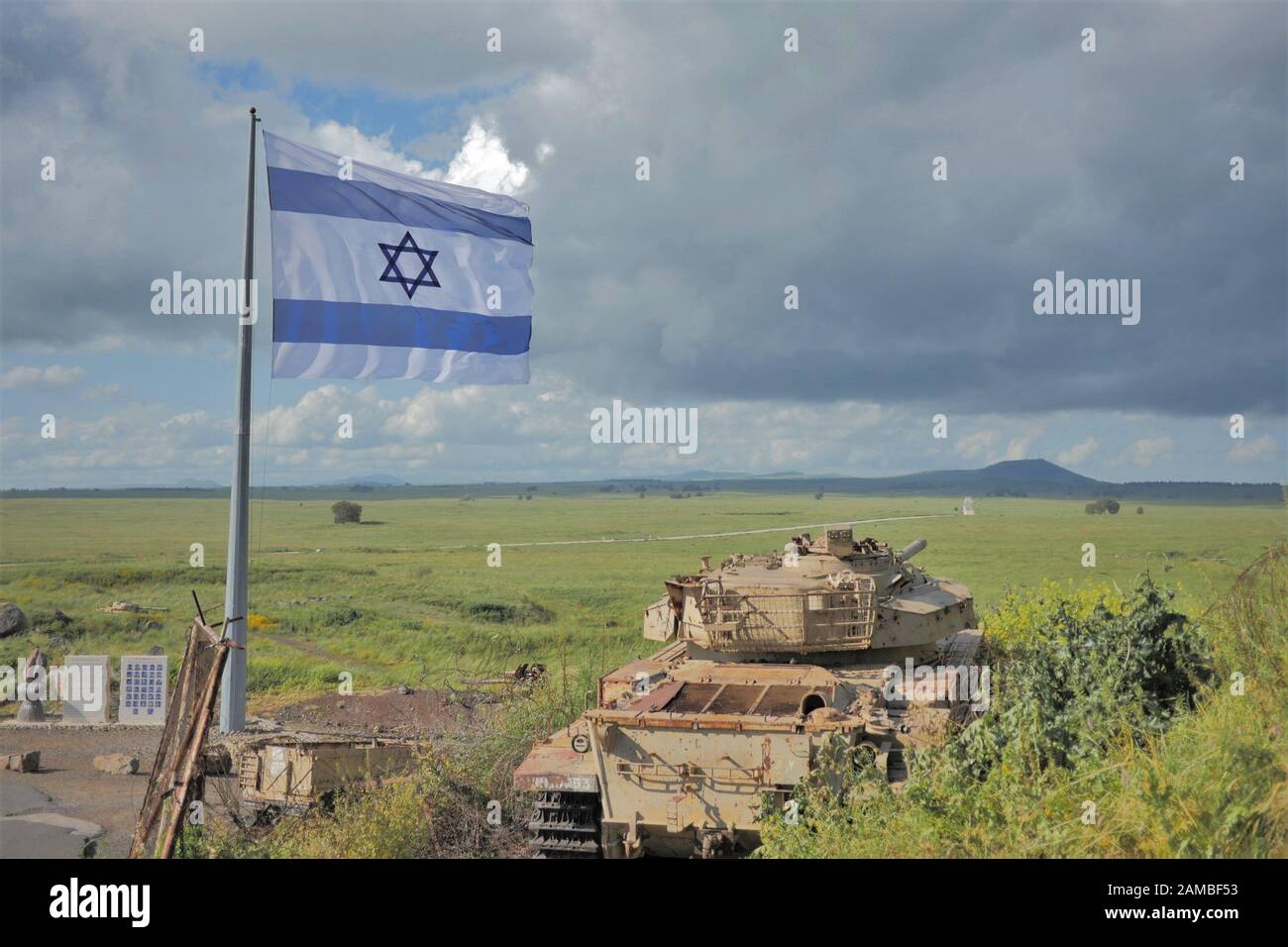 Isreali Military Base Golan Heights Stock Photo