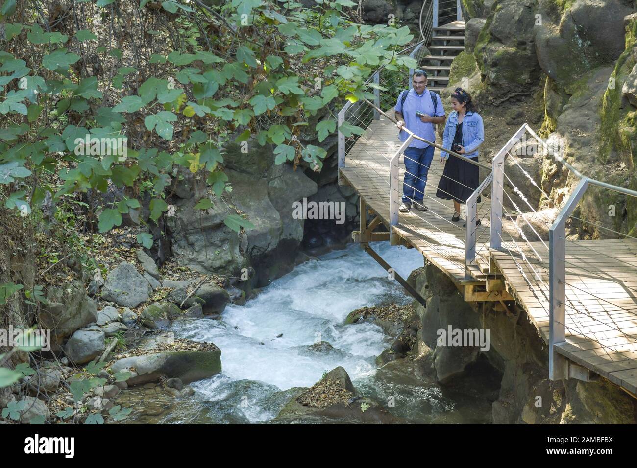 Bach Hermon mit Banias Fall, Golanhöhen, Israel Stock Photo - Alamy