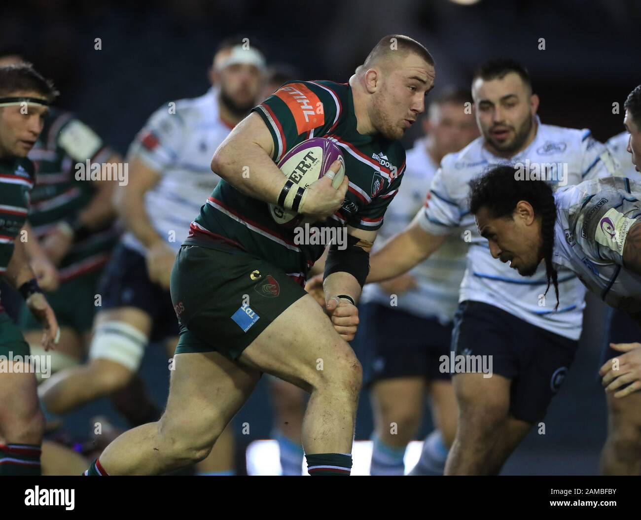 Leicester Tigers' Joe Heyes during the European Challenge Cup pool five match at Welford Road, Leicester. Stock Photo