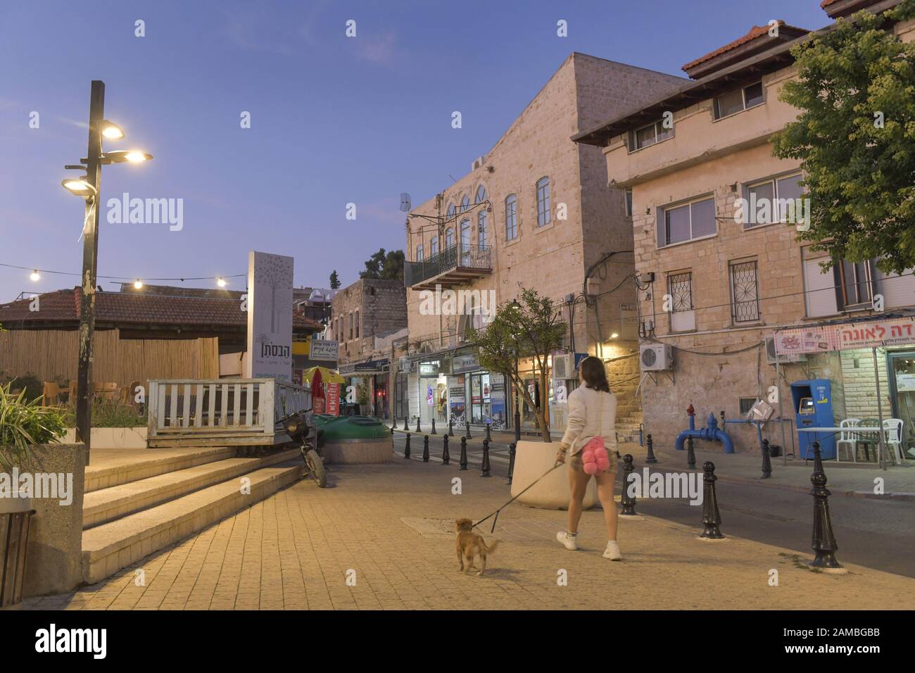 Passantin, Platz, Altstadt, Safed, Israel Stock Photo