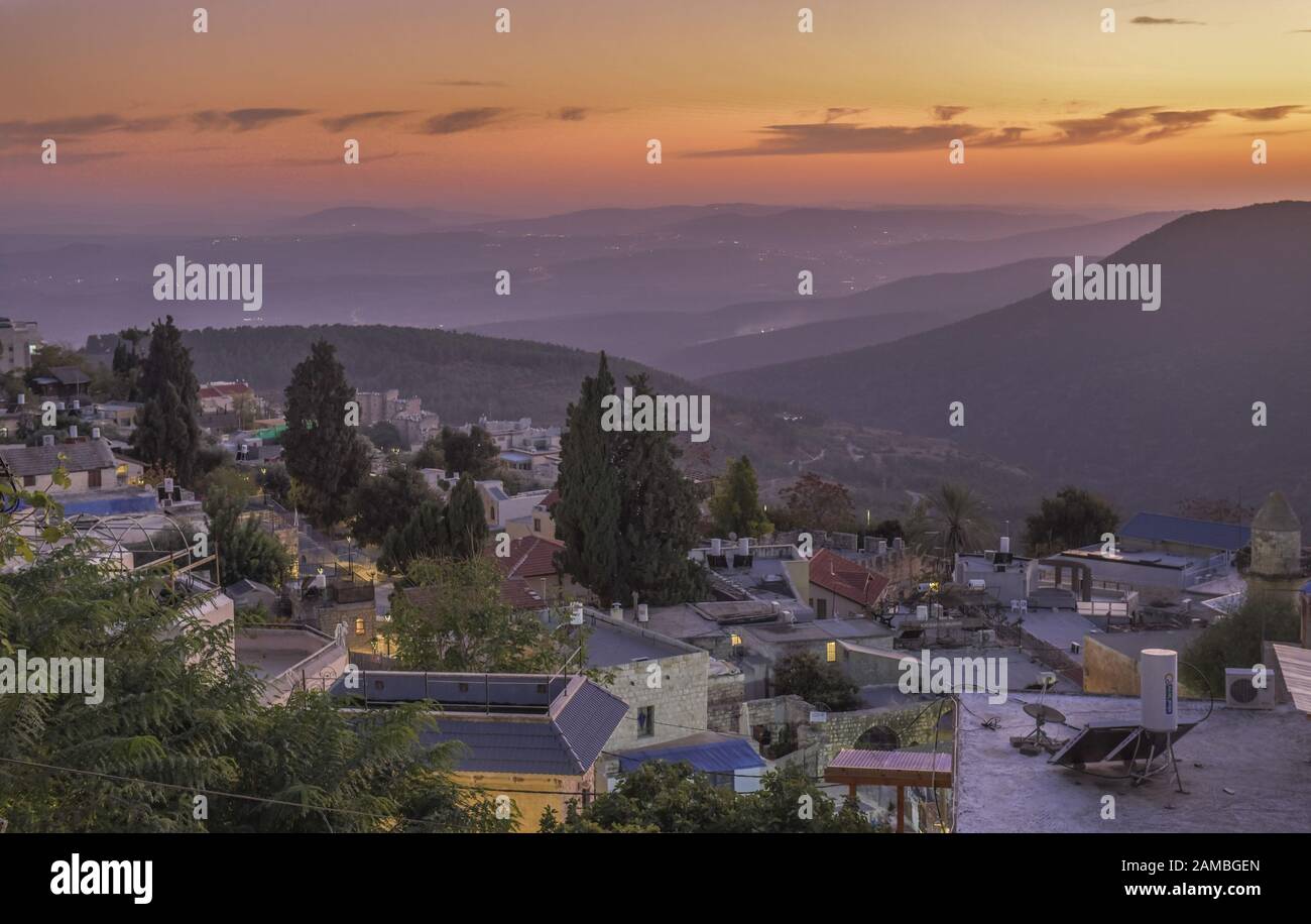 Stadtansicht, Panorama, Safed, Israel Stock Photo
