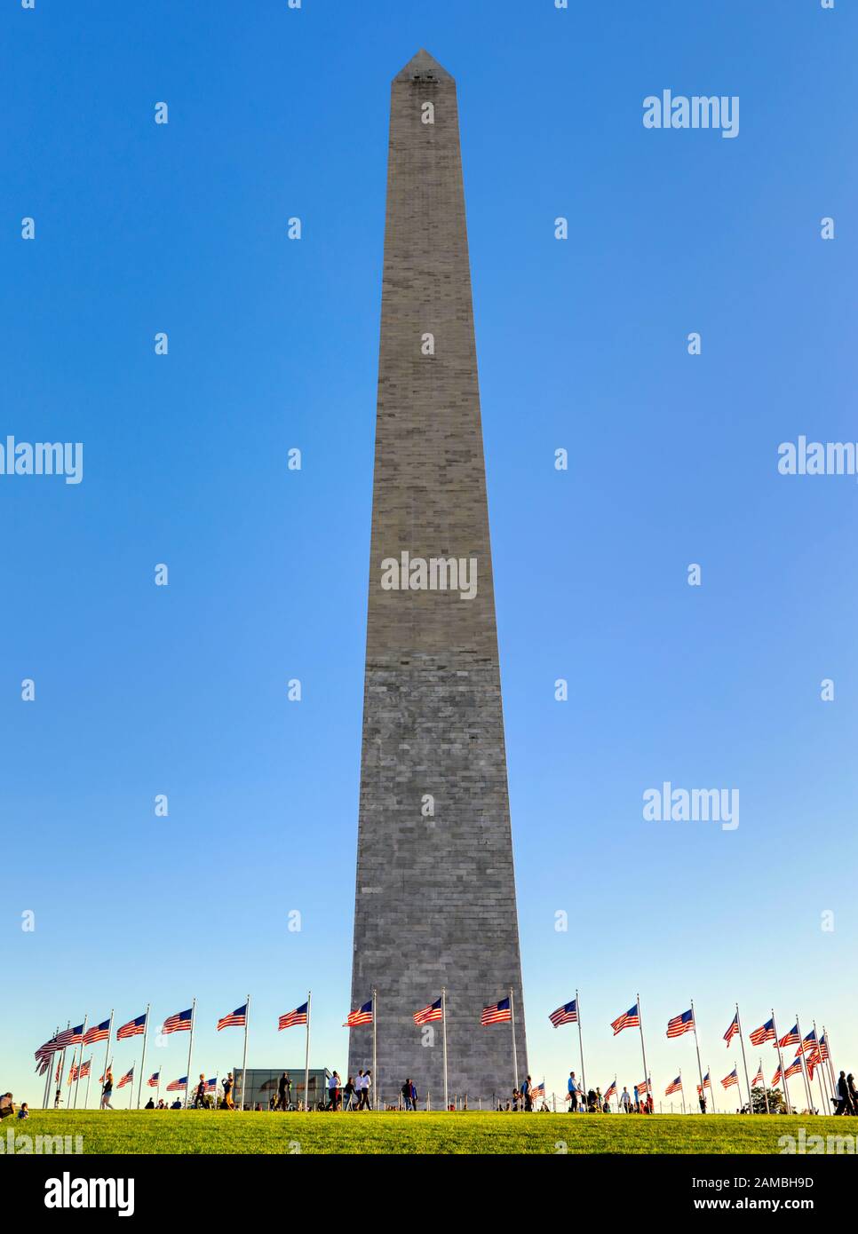 The Washington Monument on the National Mall in Washington, DC. Stock Photo