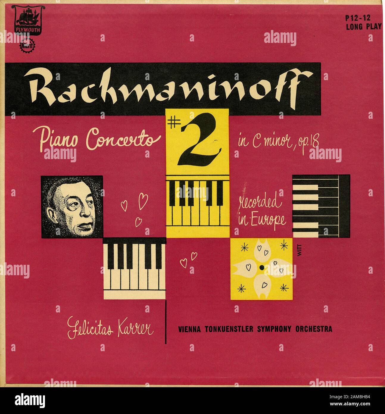 Op. 18 - Rachmaninoff Piano Concerto #2 In C Minor - Classic vintage vinyl  album Stock Photo - Alamy