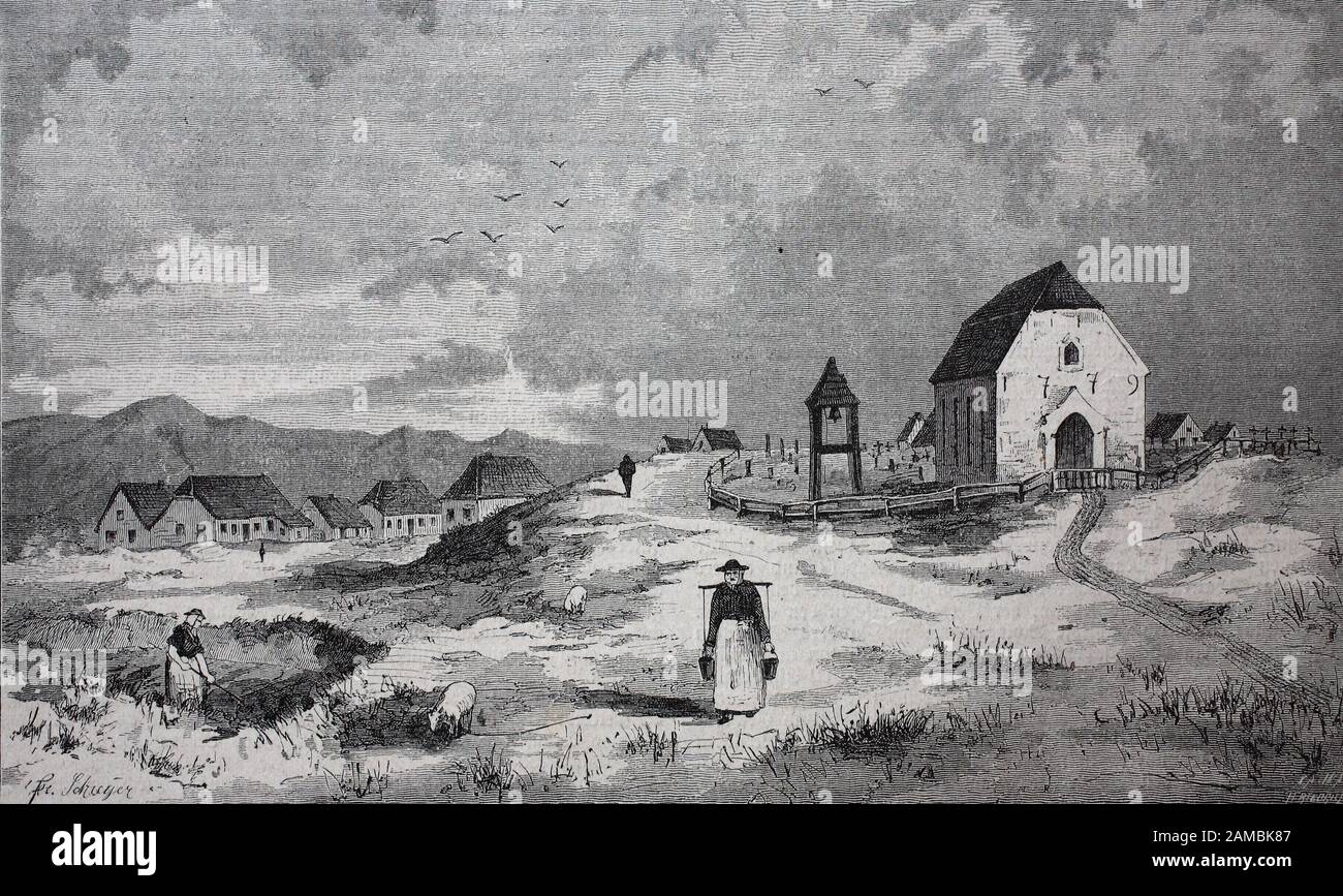 Vintage Church Cemetery Drawing High Resolution Stock Photography
