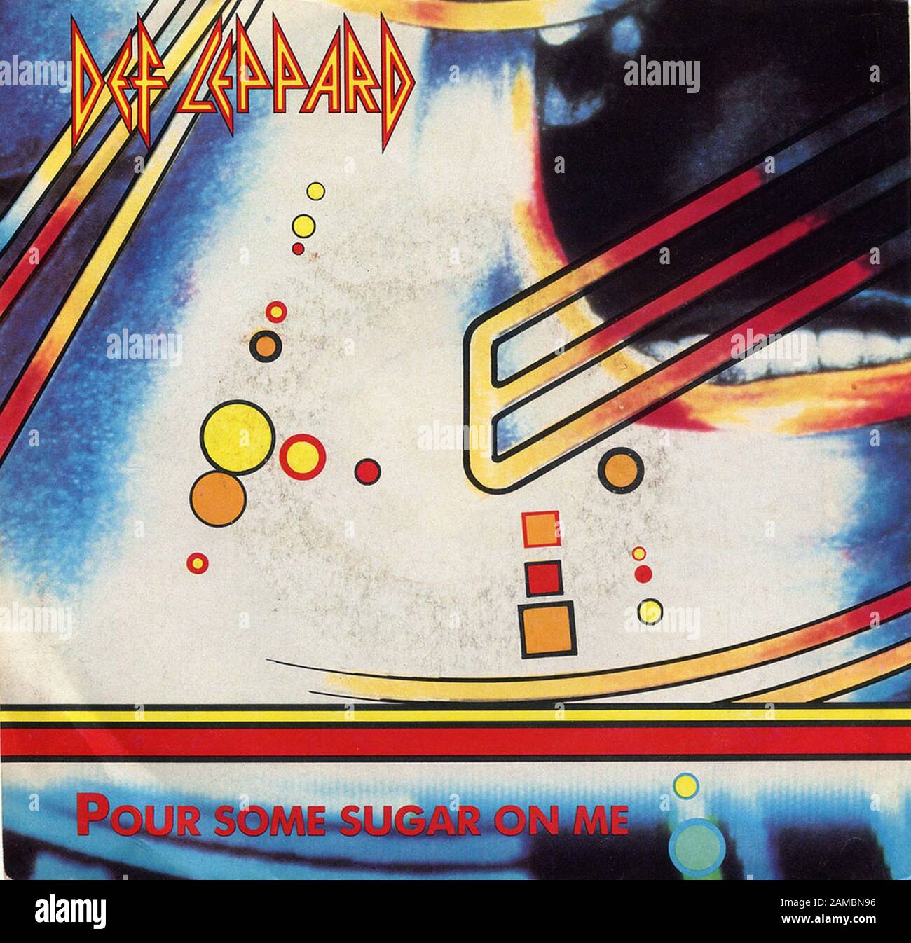 Def Leppard - Pour Some Sugar On Me - Classic vintage vinyl album Stock