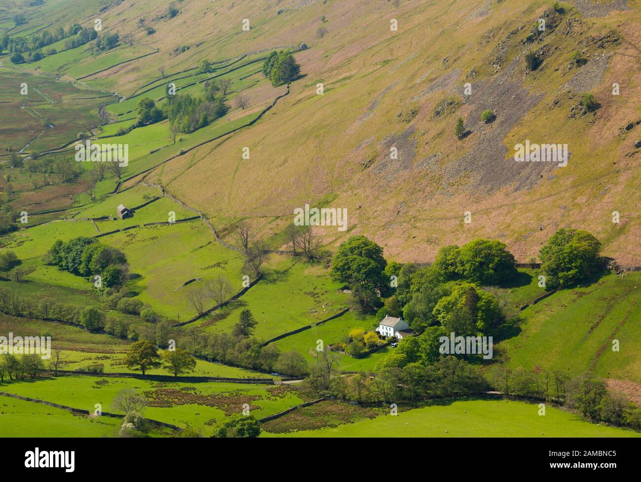 Martindale Valley from the top of Hallin Fell in the Lake District ...