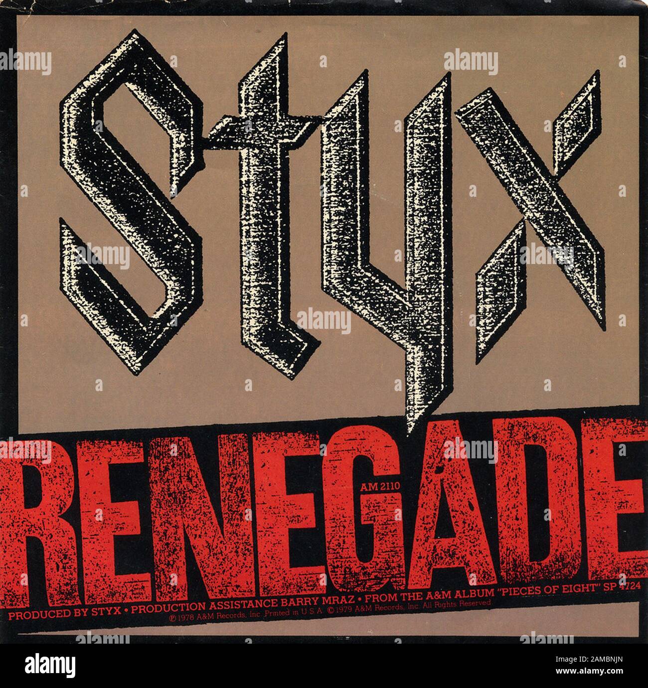 Styx - Renegade - Classic vintage vinyl album Stock Photo
