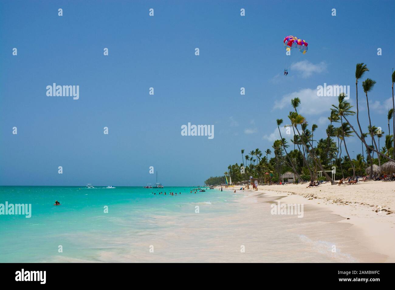 Tropical beach in Sargasso sea, Punta Cana, Dominican Republic Stock ...