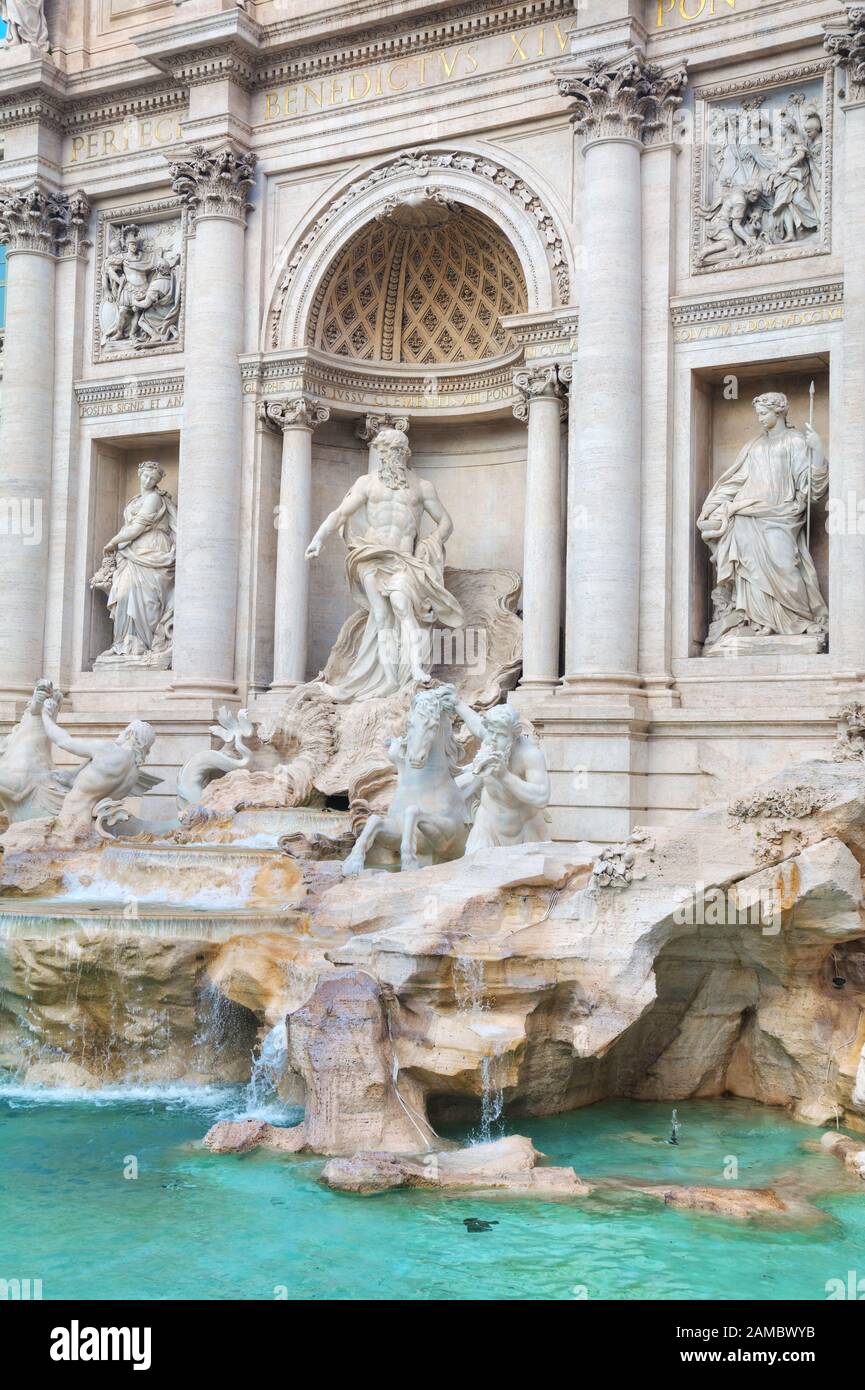 The world famous Trevi Fountain in Rome, Italy Stock Photo