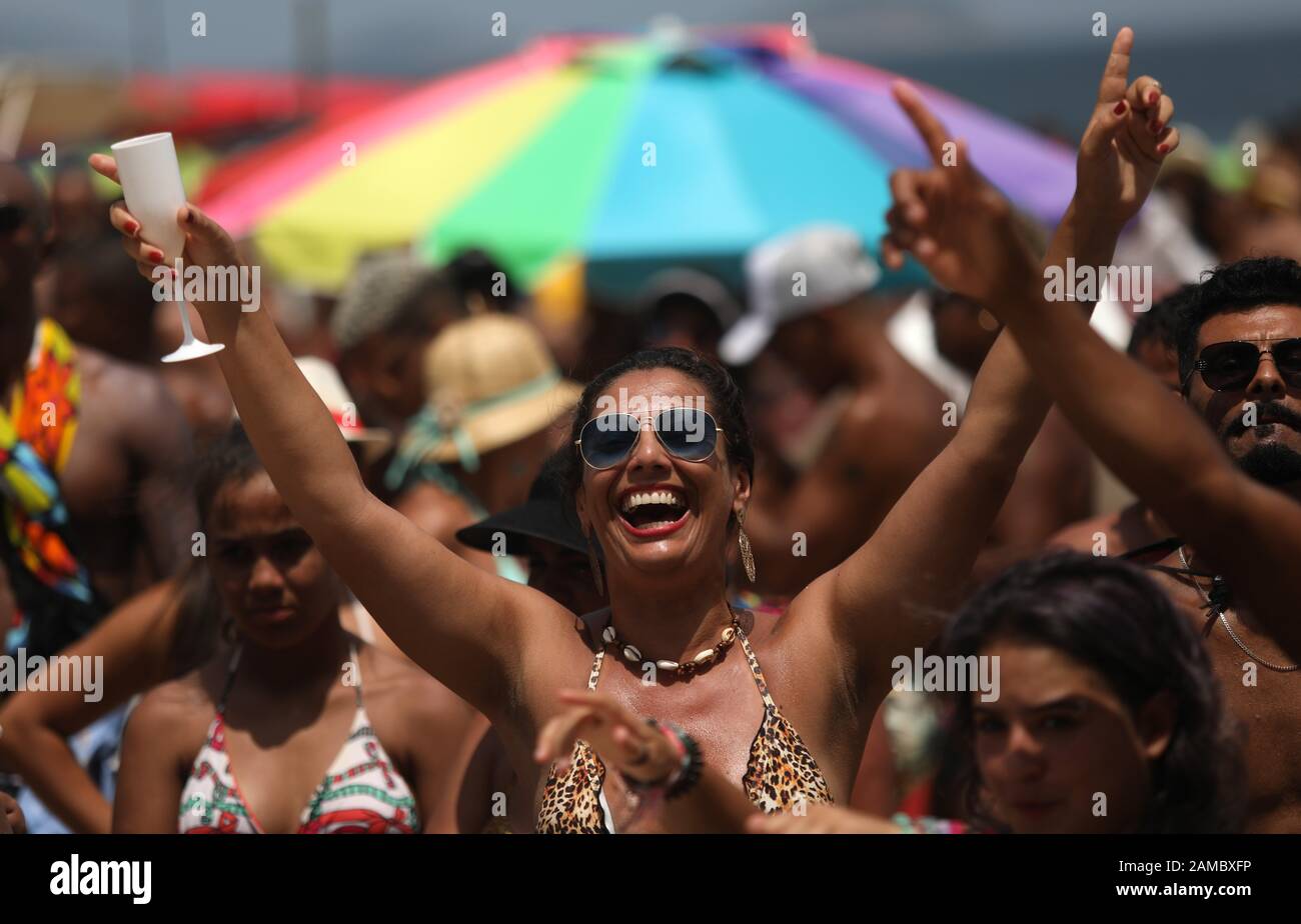 Rio De Janeiro Brazil 12th Jan Carnival Revelers Participate In The Opening Show Of The Pre Carnival In Rio De Janeiro At Copacabana Beach Rio De Janeiro Brazil 12 January