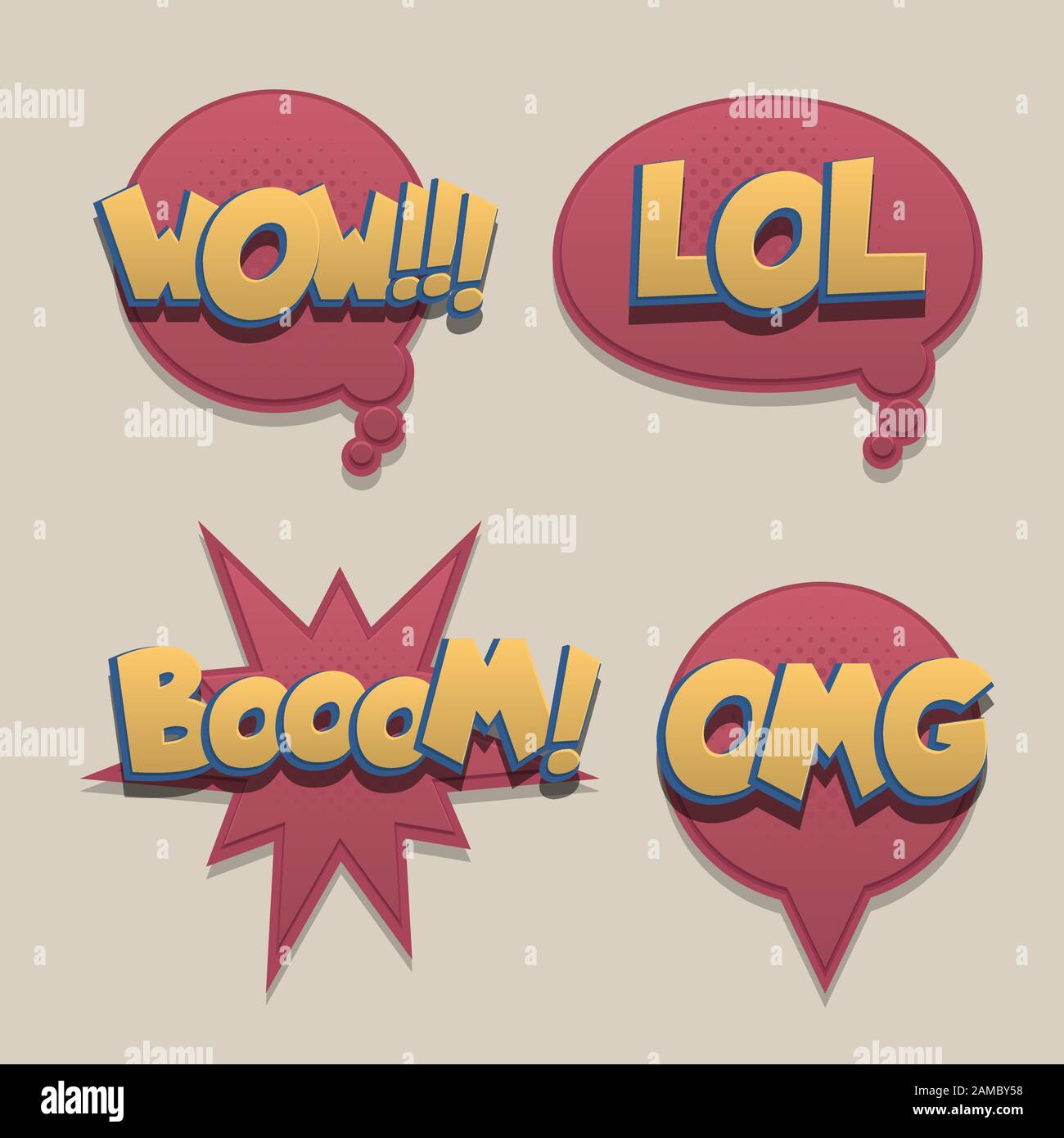 Comic text speech bubble pop art design Stock Vector Image & Art - Alamy