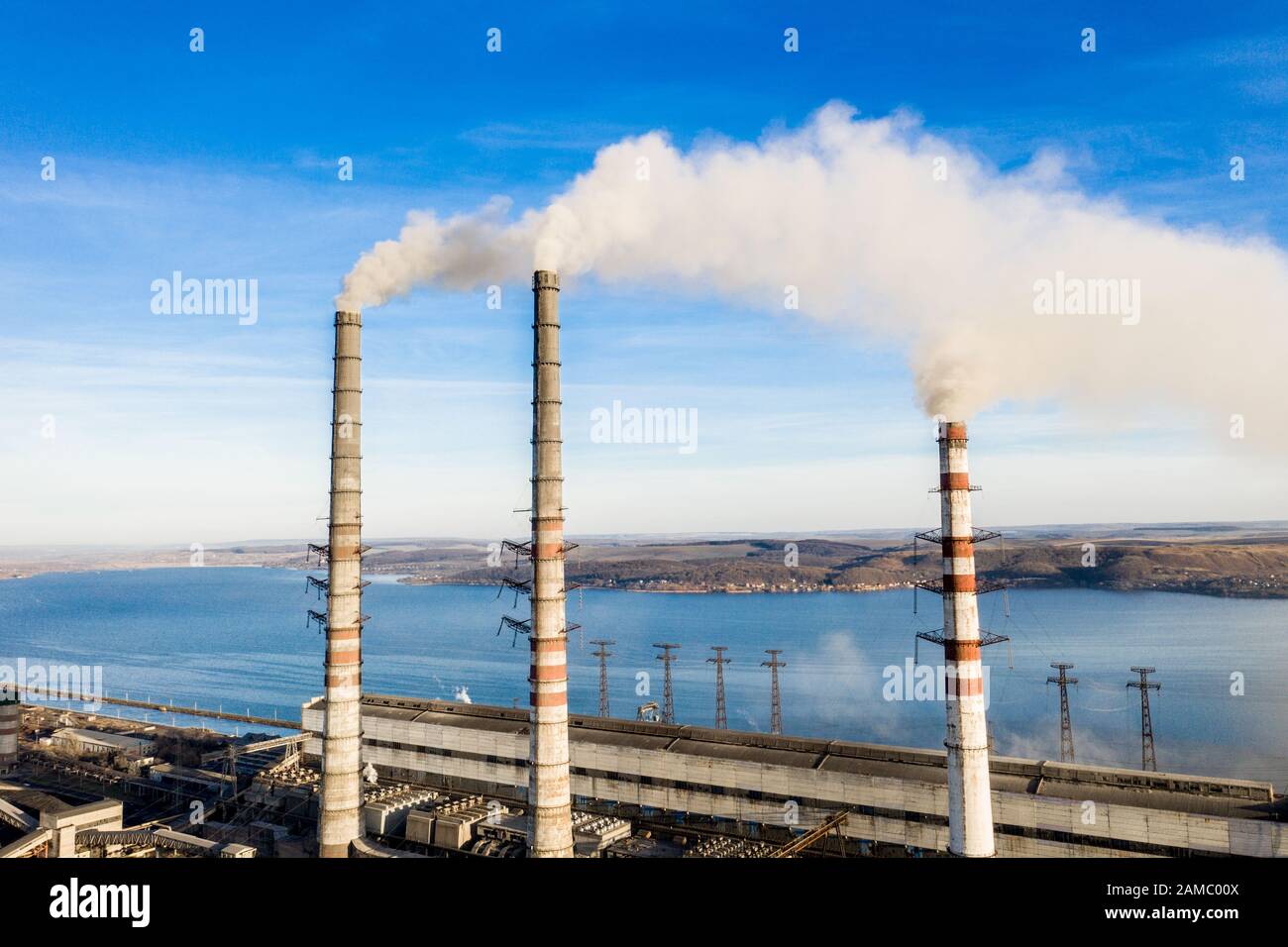 Industrial smoke stack of coal power plant Stock Photo - Alamy