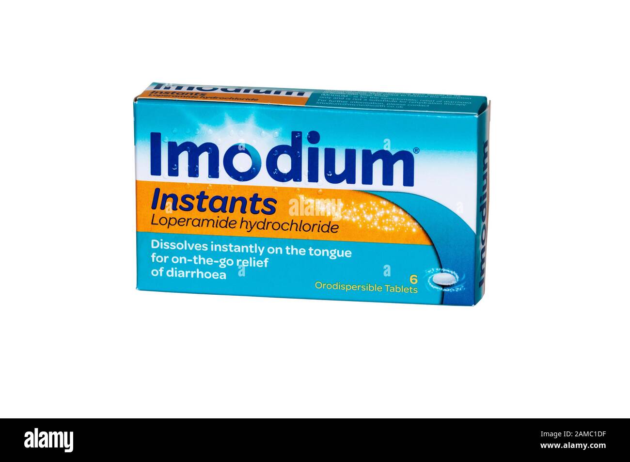 A packet of Imodium tablets for diarrhoea relief. Stock Photo