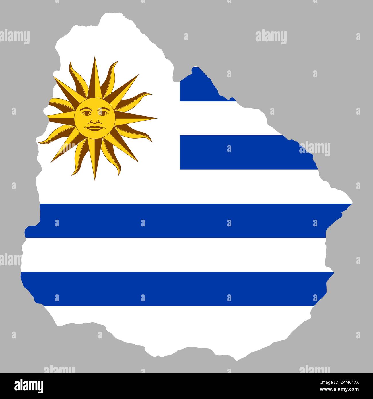Uruguay Map flag Vector illustration eps 10 Stock Vector