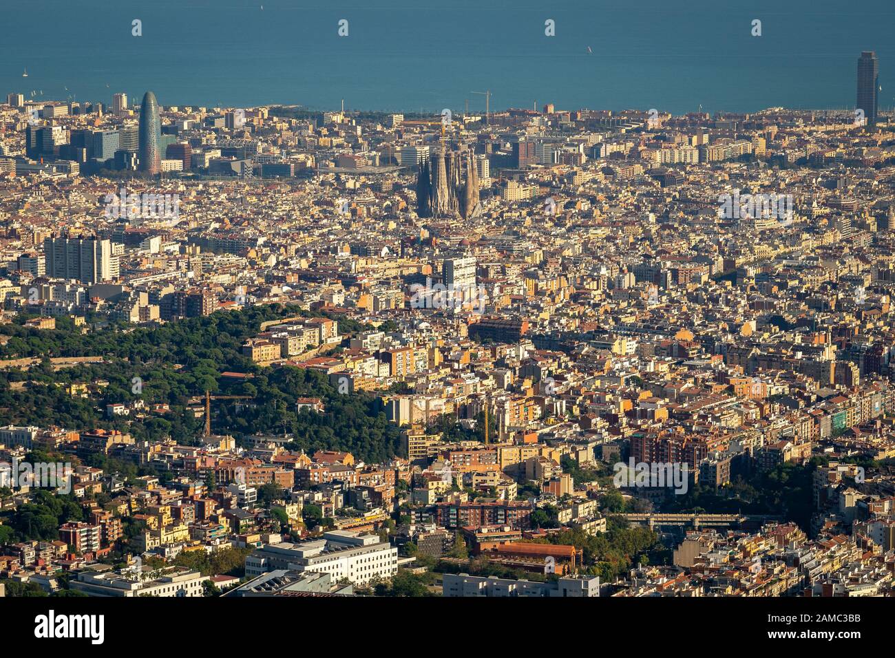 Panoramic overlook of Barcelona, Spain Stock Photo