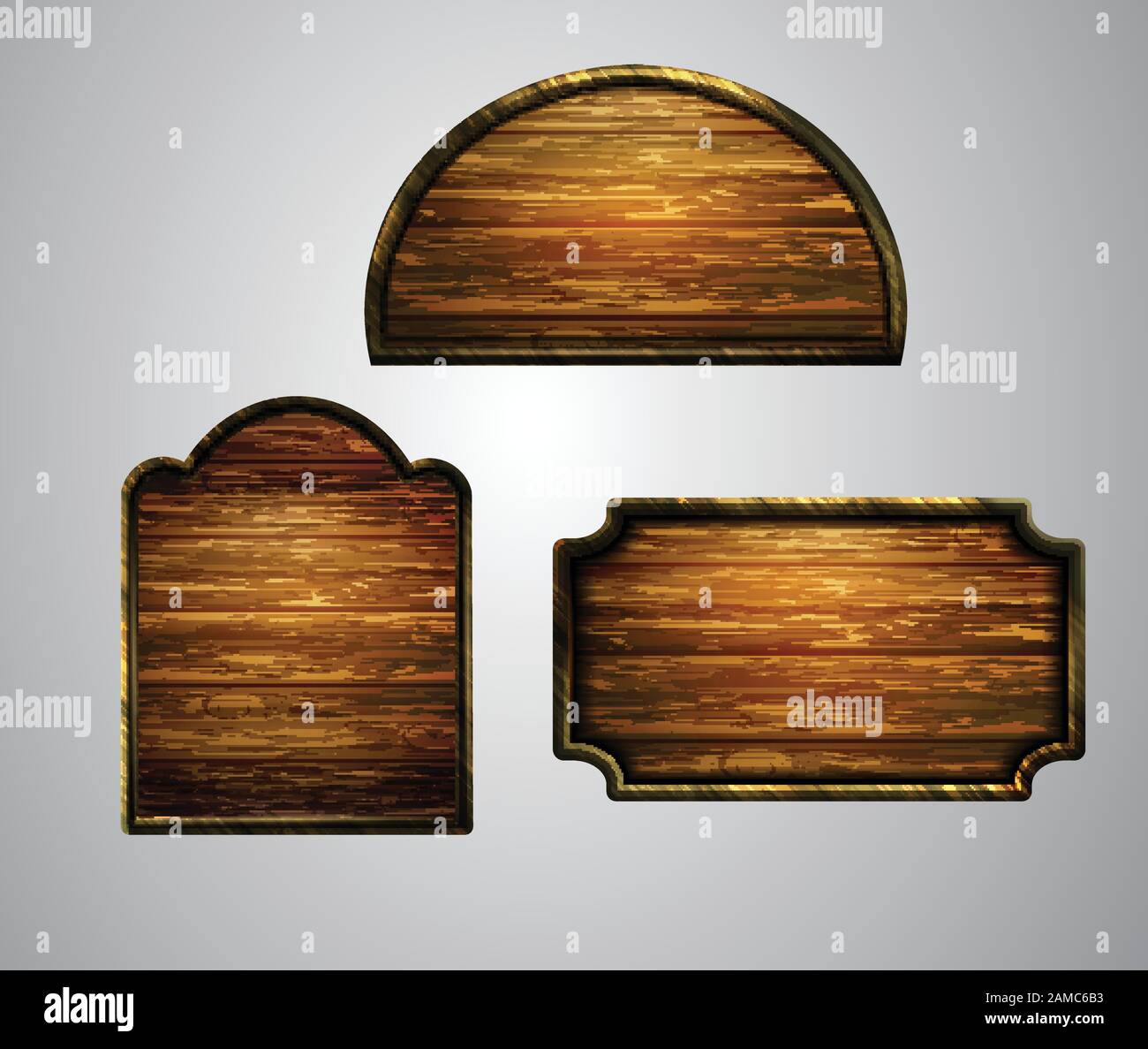 Vector realistic illustration of wooden signboard Stock Vector Image ...