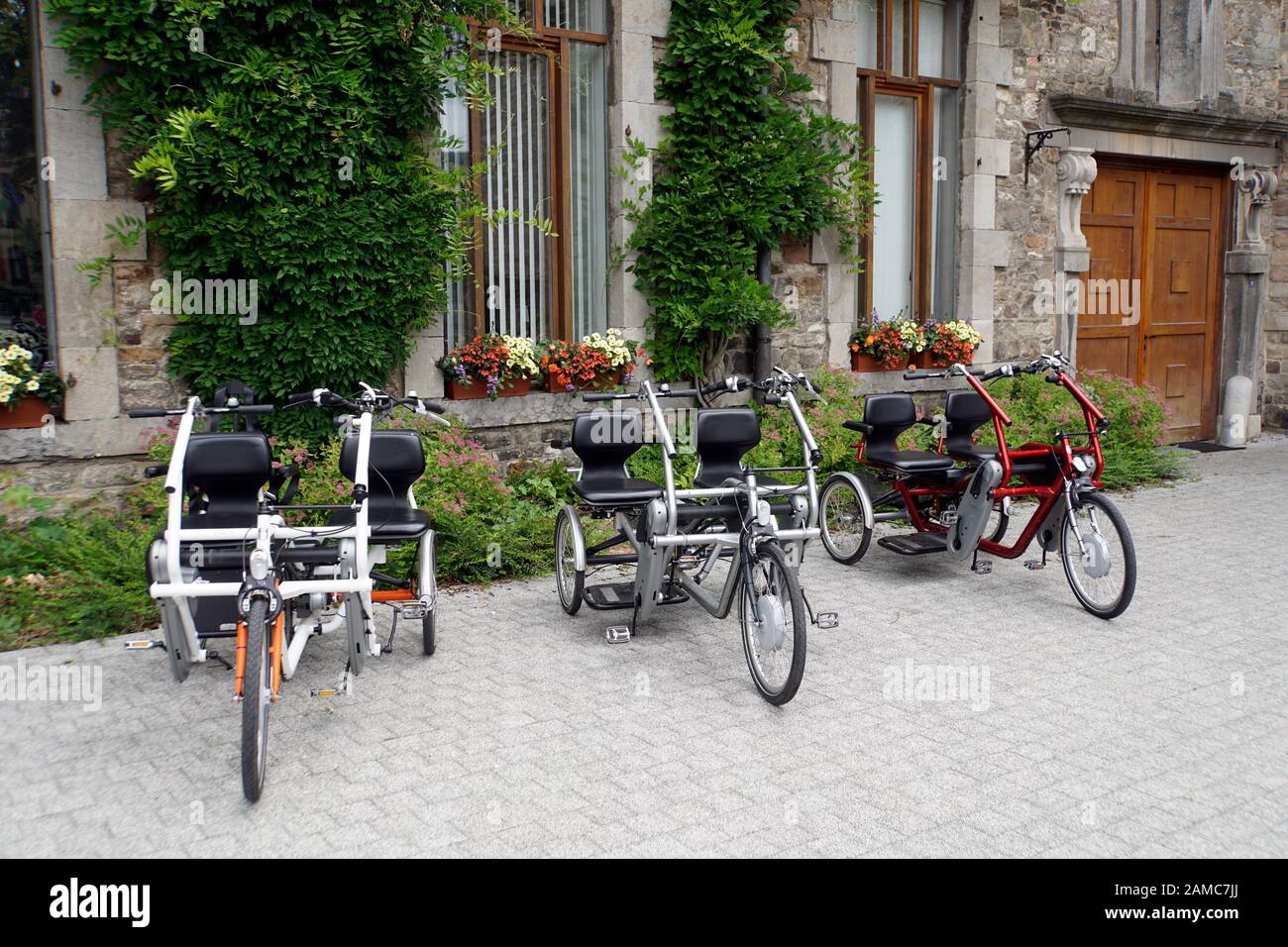 E-Trike für zwei Personen, Malmedy,Provinz Lüttich, Belgien Stock Photo