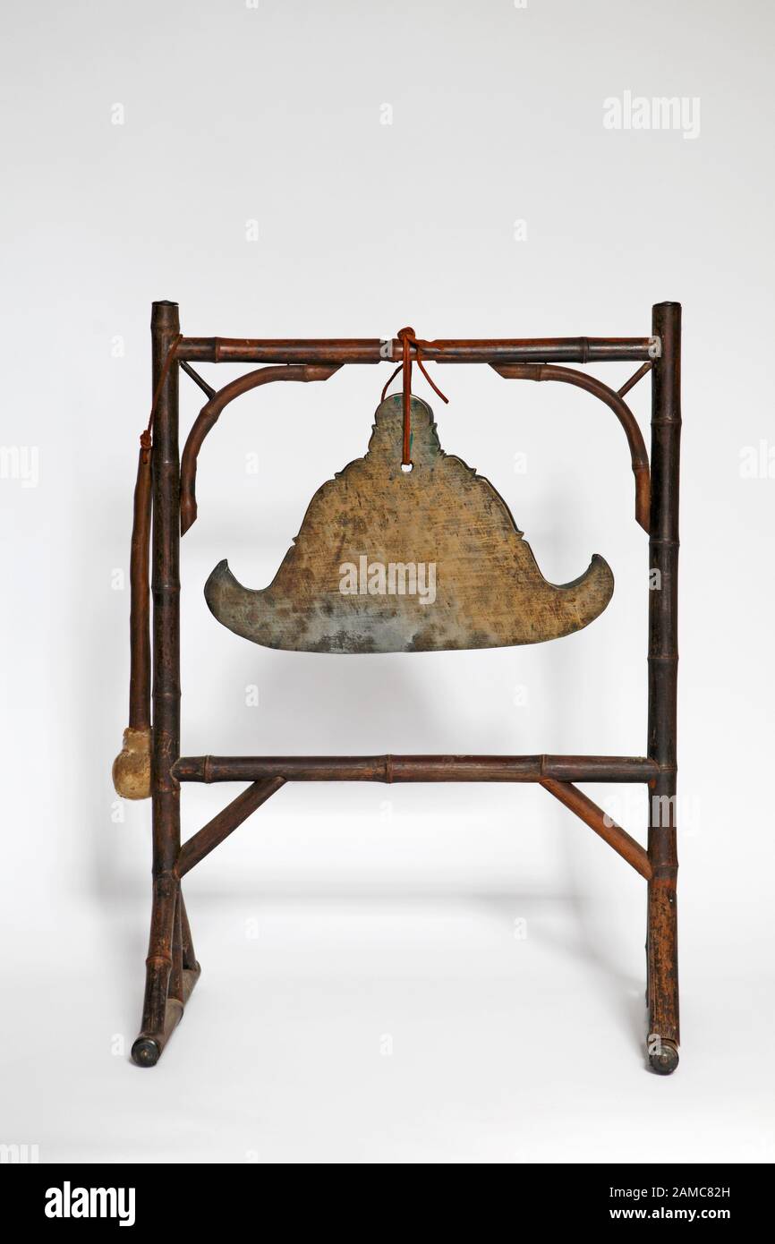 Large Kyeezee. Burmese Bell, made from Bronze. Burma. Spin gong, Spinning gong; Stock Photo