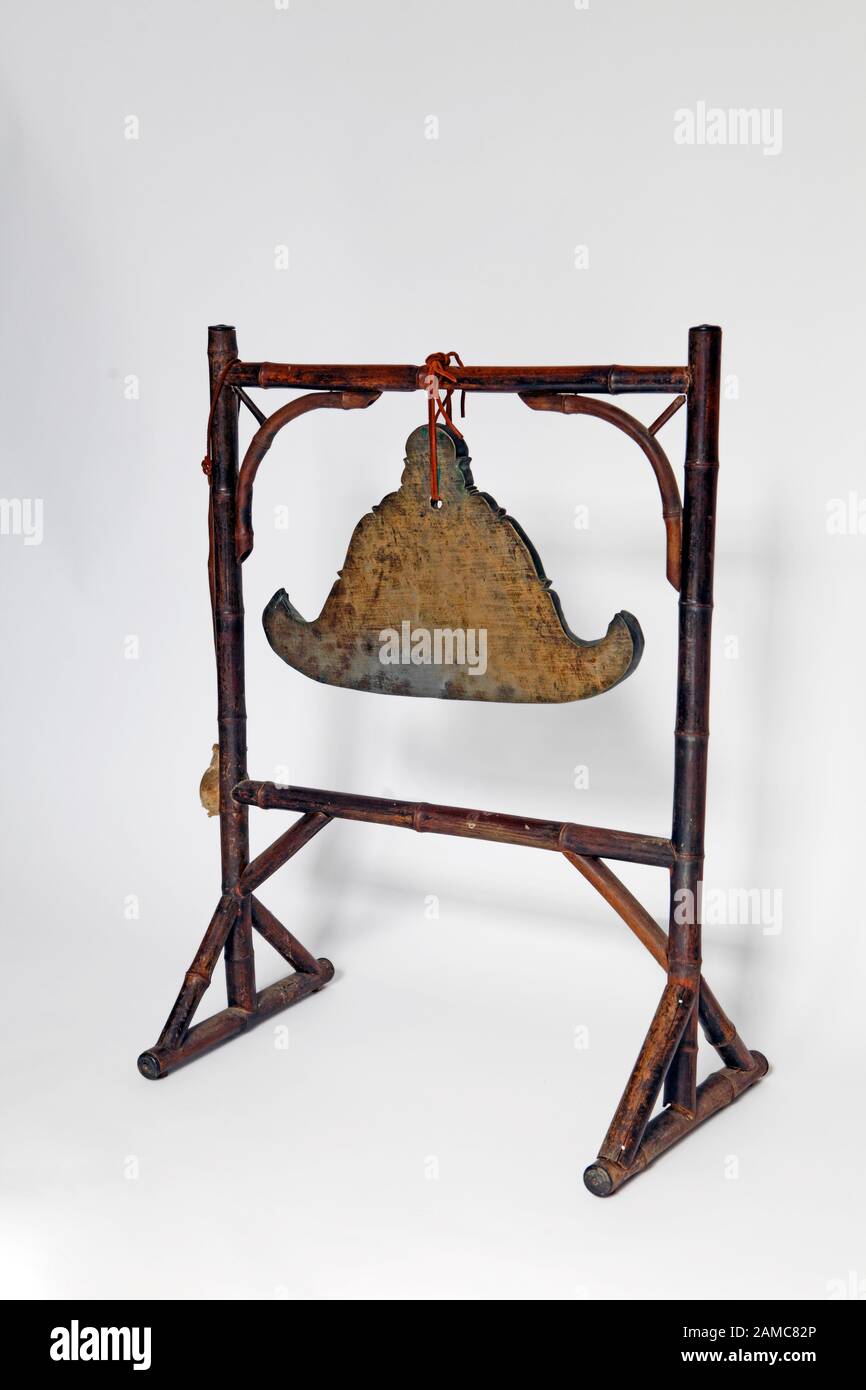Large Kyeezee. Burmese Bell, made from Bronze. Burma. Spin gong, Spinning gong; Stock Photo
