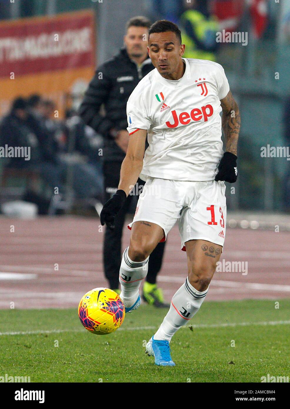 Juventus striker Alessandro Del Piero, center, followed by teammate Giorgio  Chiellini, left, with other teammates, warms-up next to an Italian Serie B  second division sign, at bottom, before the start of the