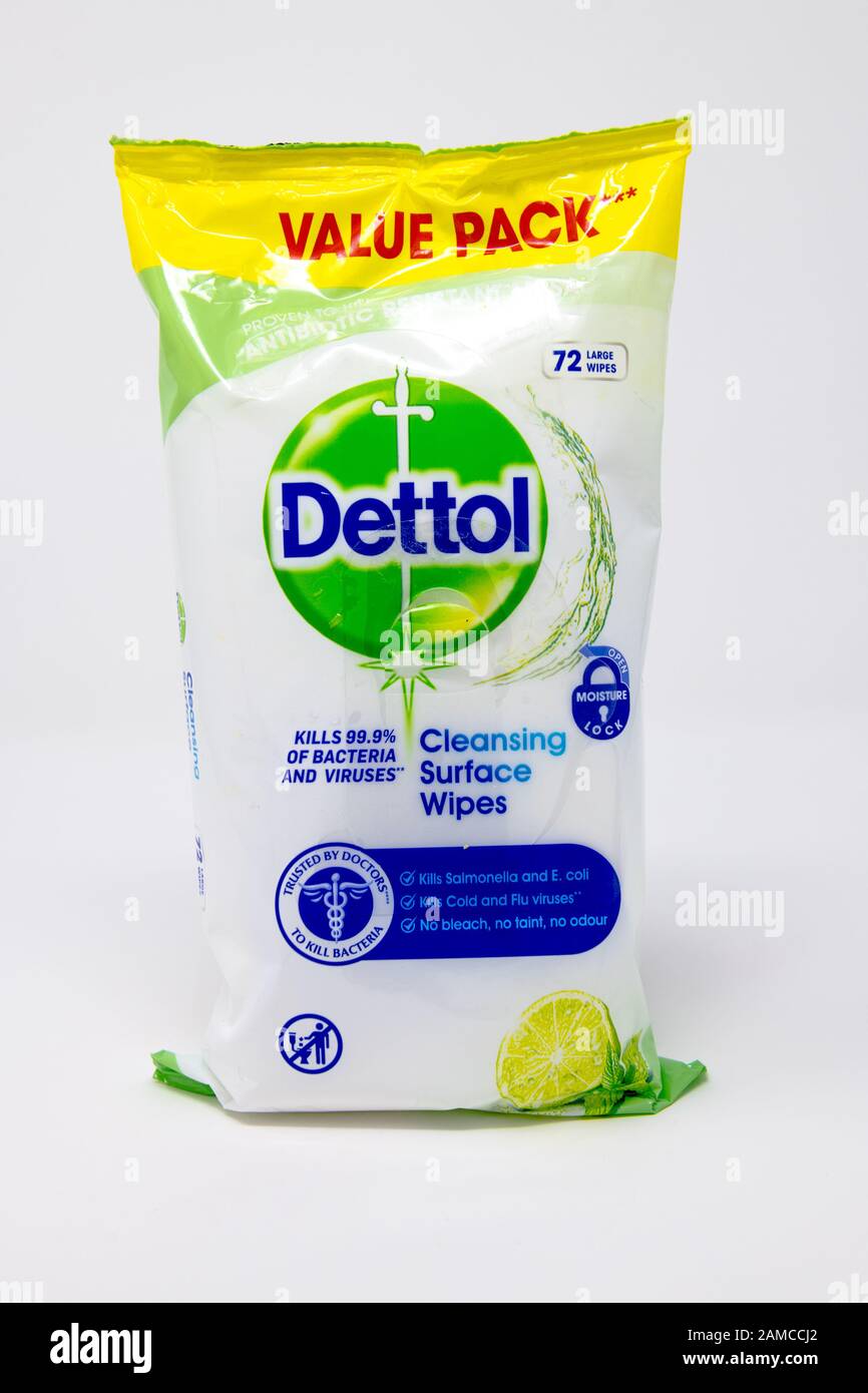 Dettol cleansing surface wipes value pack. Stock Photo
