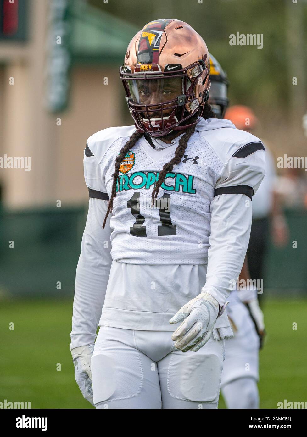 Deland, FL, USA. 12th Jan, 2020. American Team defensive back Trevor