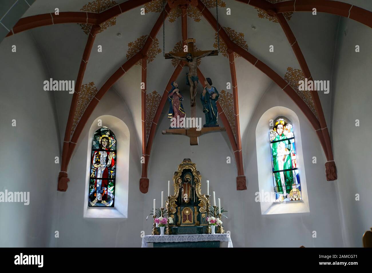 Katholische Pfarrkirche St. Hubertus, Kirche Hilgerath, Neichen, Rheinland-Pfalz, Deutschland Stock Photo