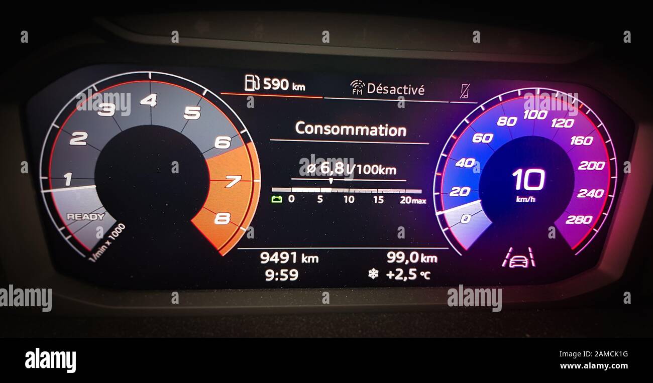 Digital dashboard of a modern car Stock Photo Alamy