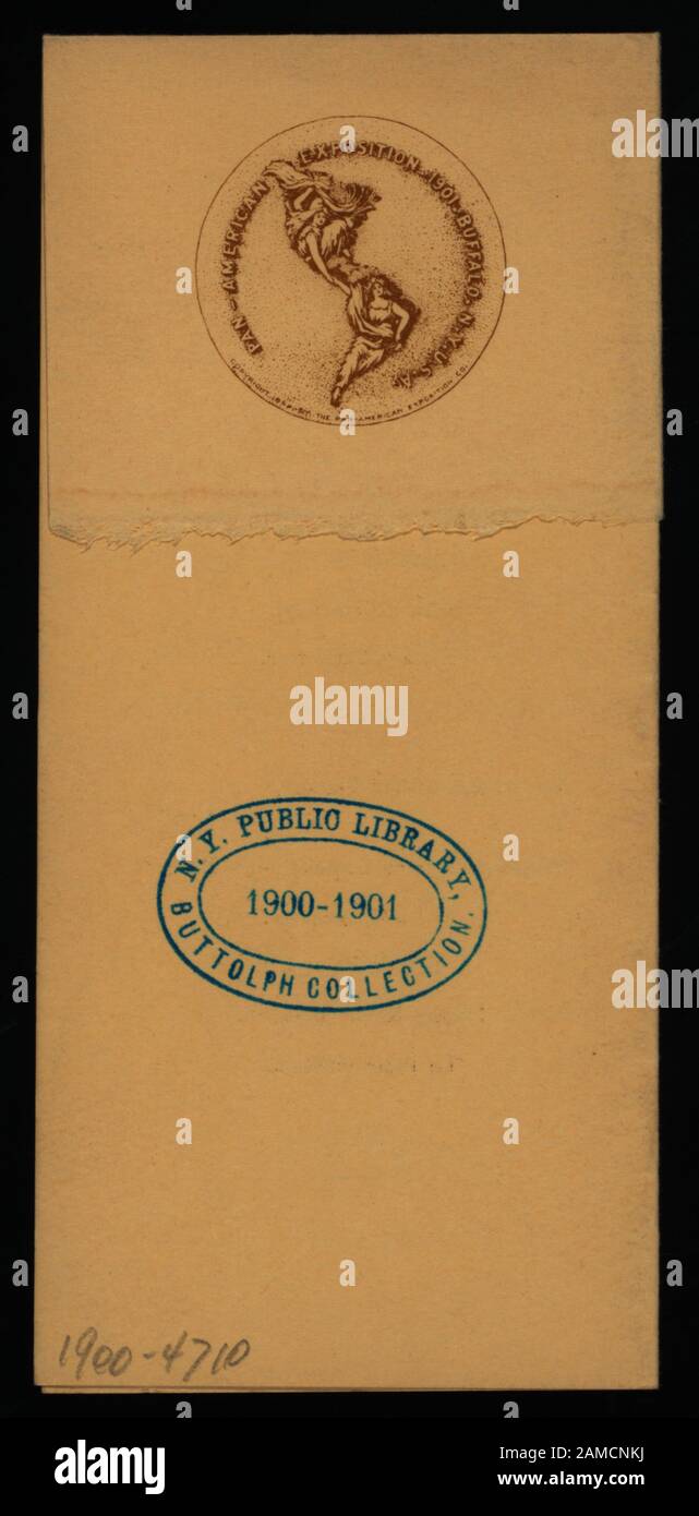 SUPPER (held by) ELLICOTT CLUB (at) CAFE-CHANTANT  FRENCH MENU;MUSICAL PROGRAM;FOLDED CUFF ON TOP OF MENU;SEAL READING PAN-AMERICAN EXPOSITION-1901-BUFFALO,NY,USA ON CUFF;WINES;; SUPPER [held by] ELLICOTT CLUB [at] CAFE-CHANTANT Stock Photo
