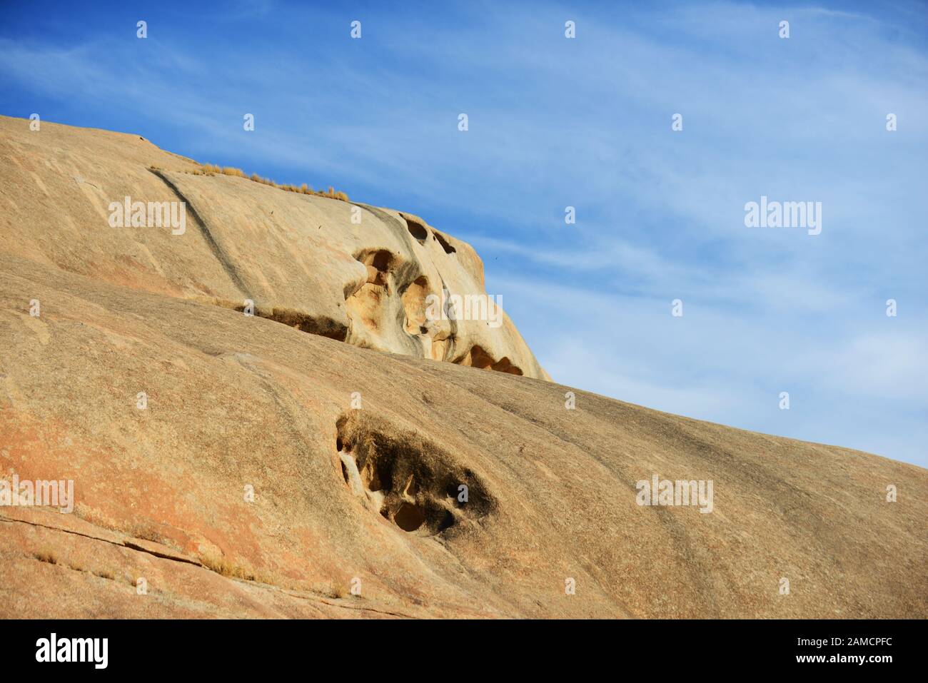 Rocky hills in the Aravalli range are home to a thriving leopard population. Stock Photo