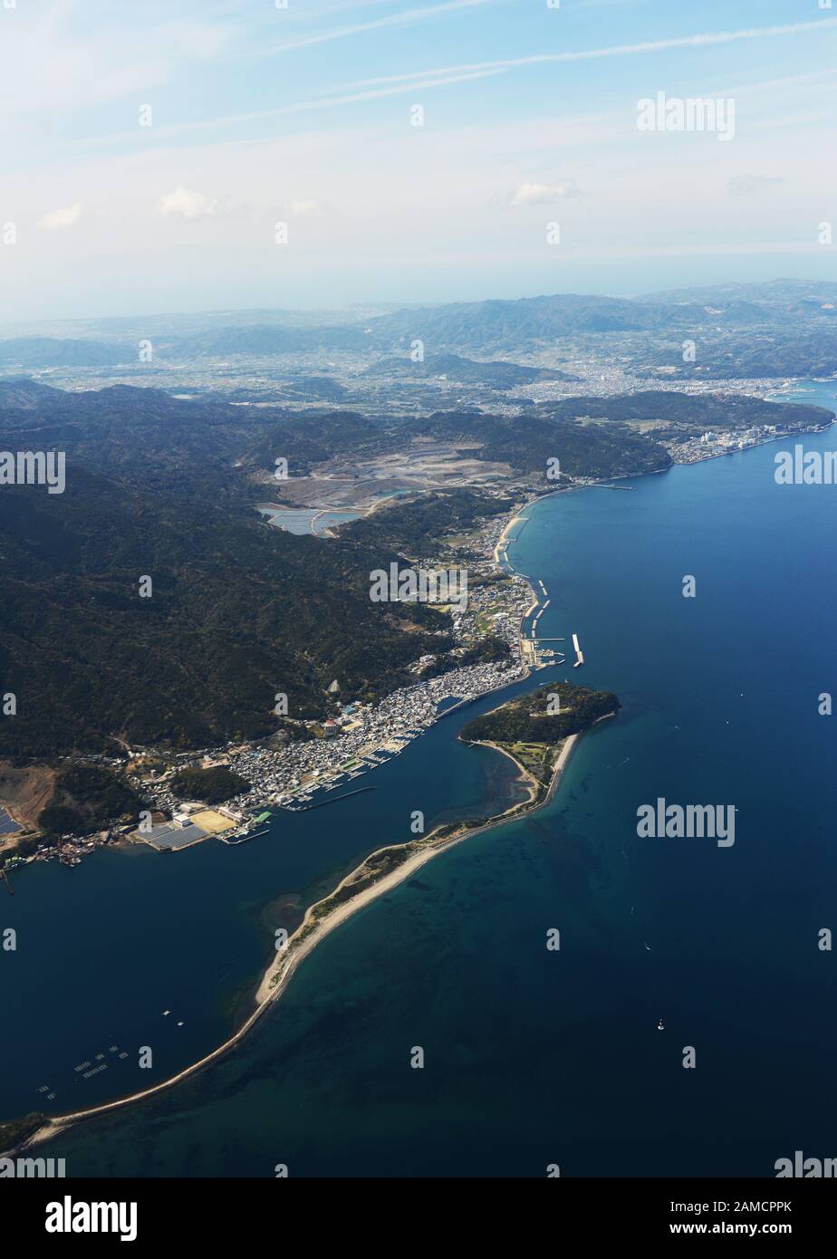 Aerial view of Yura in Awaji island in Japan. Stock Photo