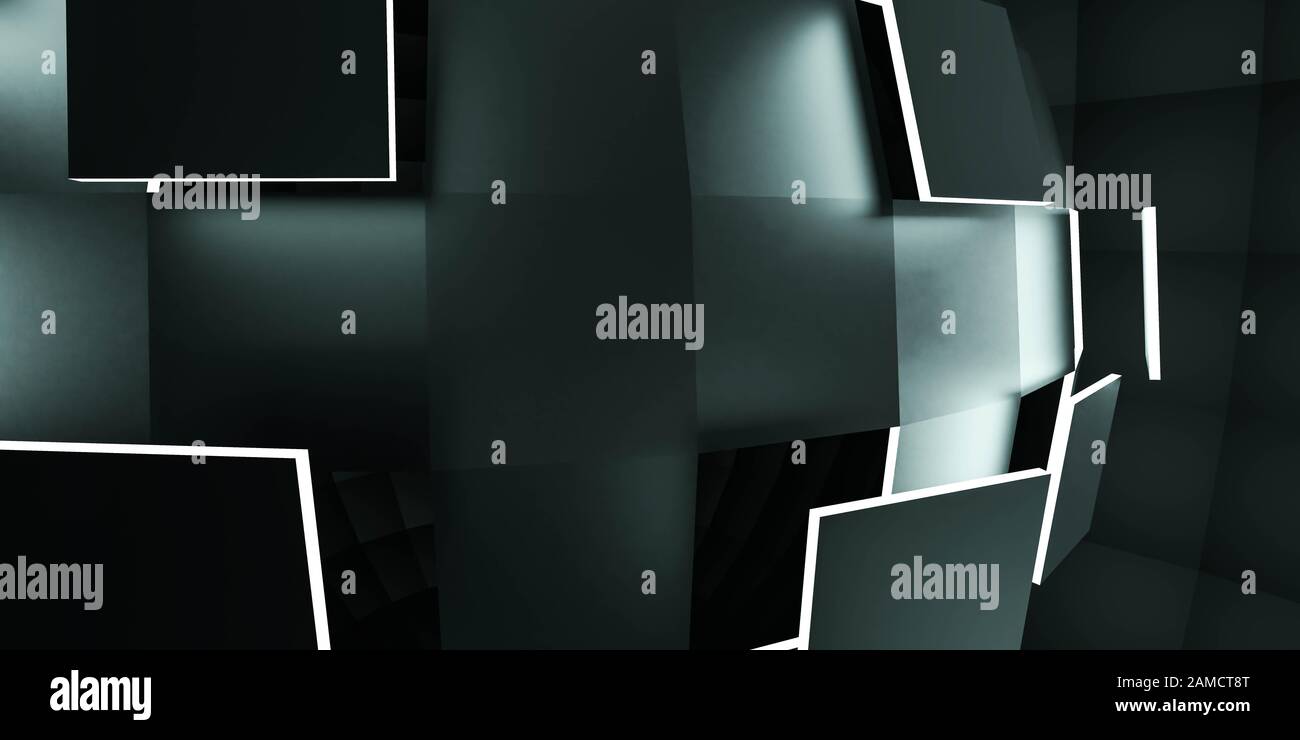 Futuristic 3d render illustration technology background. Abstract ...