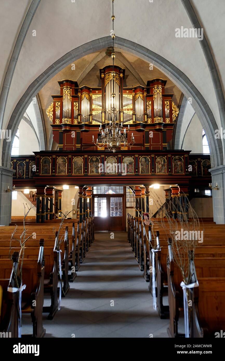 Sankt Nikolai Kirche Rinteln - Orgel, Niedersachsen, Deutschland Stock Photo