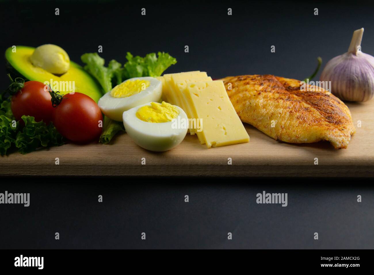 Ketogenic diet concept. A set of products of the low carb keto diet