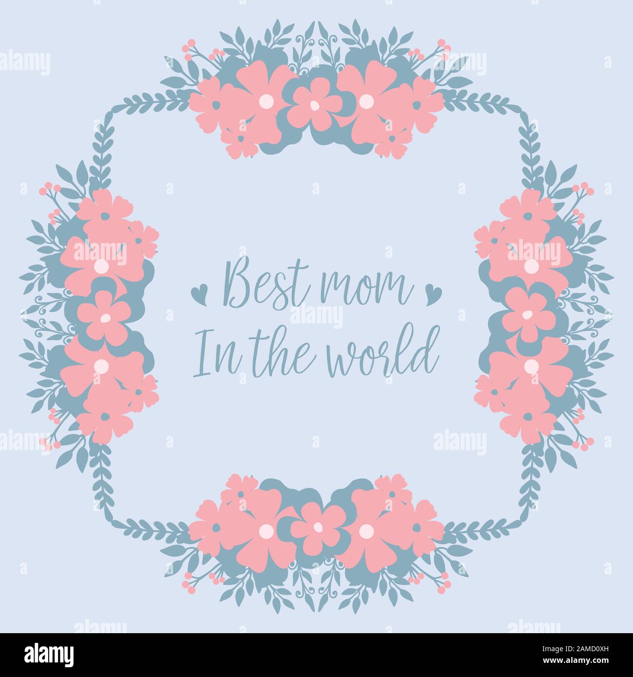 Ornament of leaf and peach floral frame, for best mom in the world ...