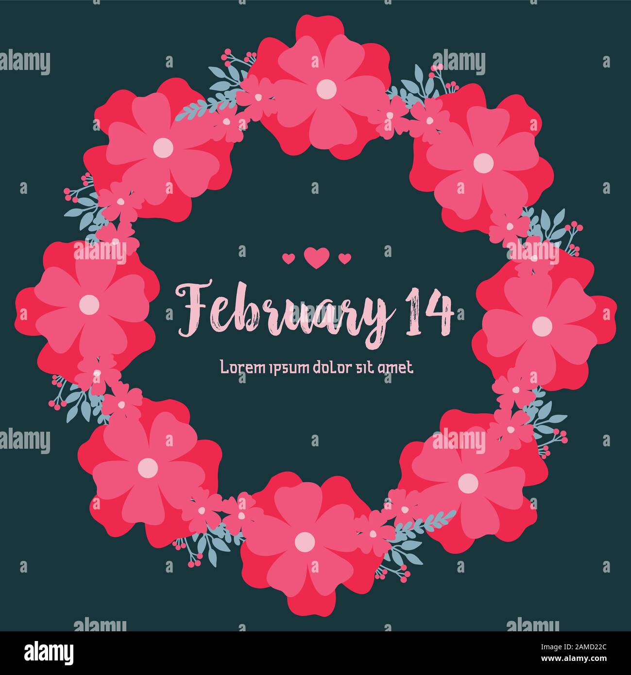 February Invite The 14 February celebration invitation card design with beautiful ...