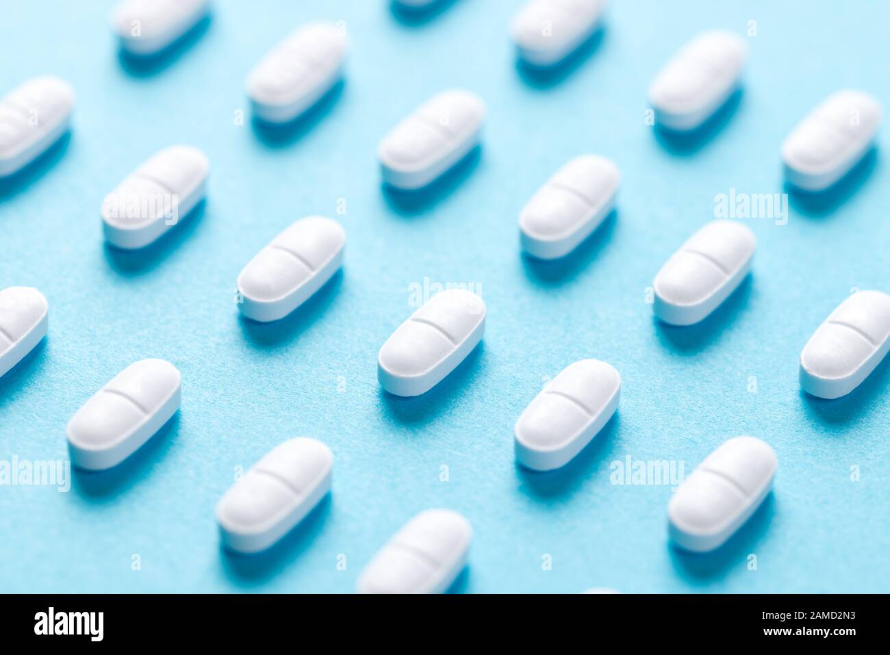 White prescription pills for medical or medicine theme Stock Photo