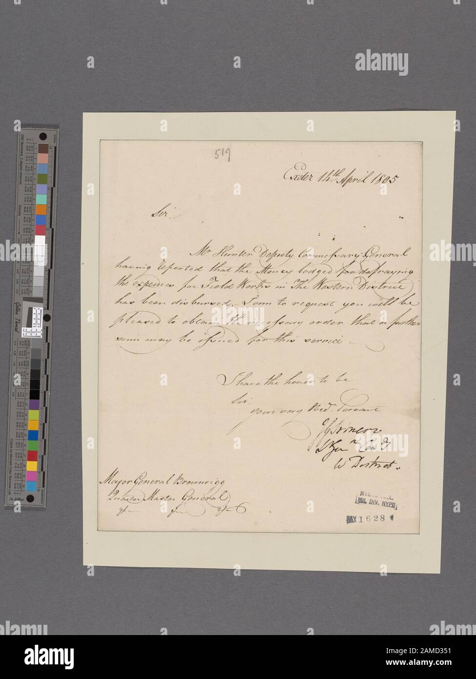 Simcoe, John Graves Exeter To Major General Brownrigg Digitization was ...