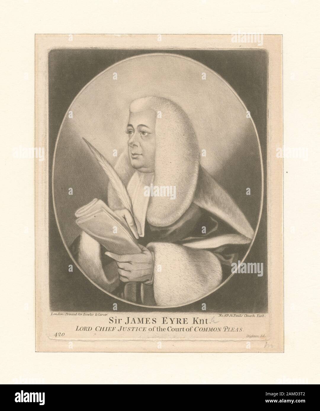 Sir James Eyre Knt Lord Chief Justice of the Court of Common Pleas  EM2833 Drawn by Dighton.; Sir James Eyre Knt. Lord Chief Justice of the Court of Common Pleas. Stock Photo