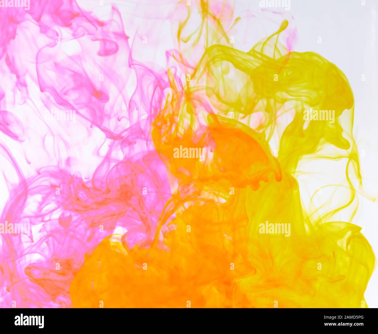 Food color drop and dissolve in water for abstract and background Stock