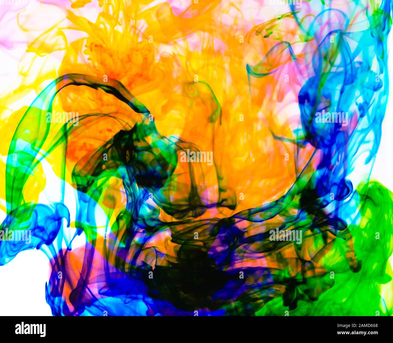 Food color drop and dissolve in water for abstract and background Stock