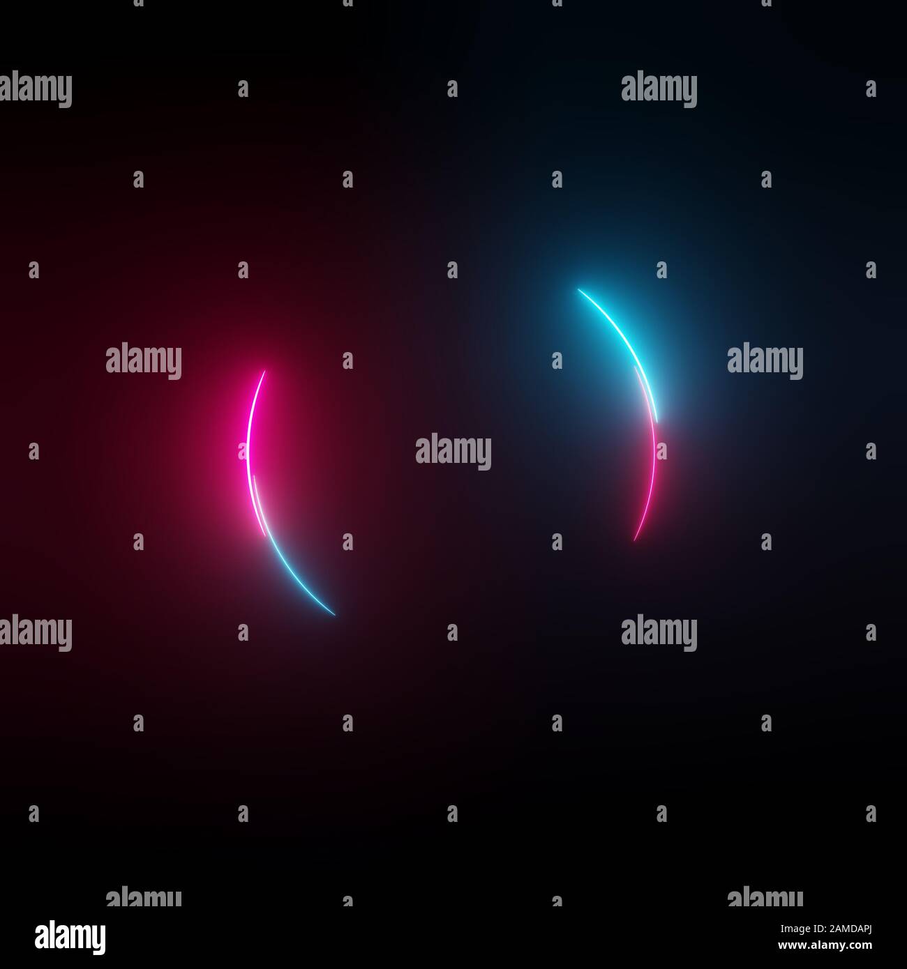 Neon light circle frame on dark background. 3D illustration Stock Photo ...