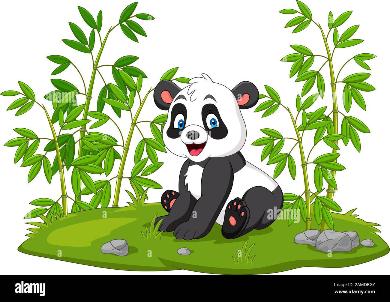 cute cartoon panda on a tree illustration 678832 Vector Art at