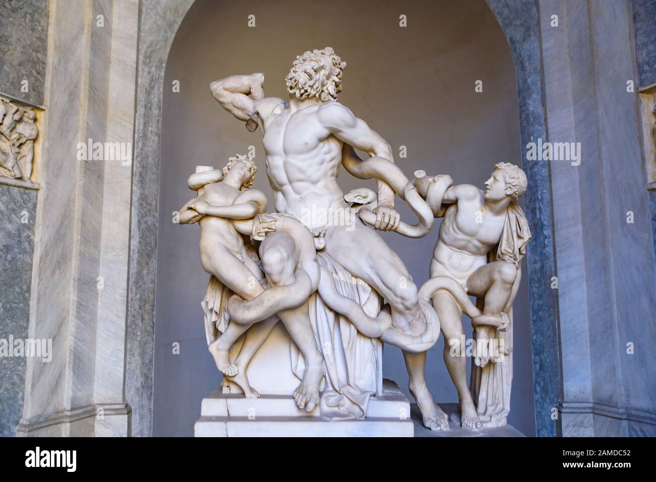 The statue of Laocoon and His Sons in Vatican Museums in Vatican City Stock Photo