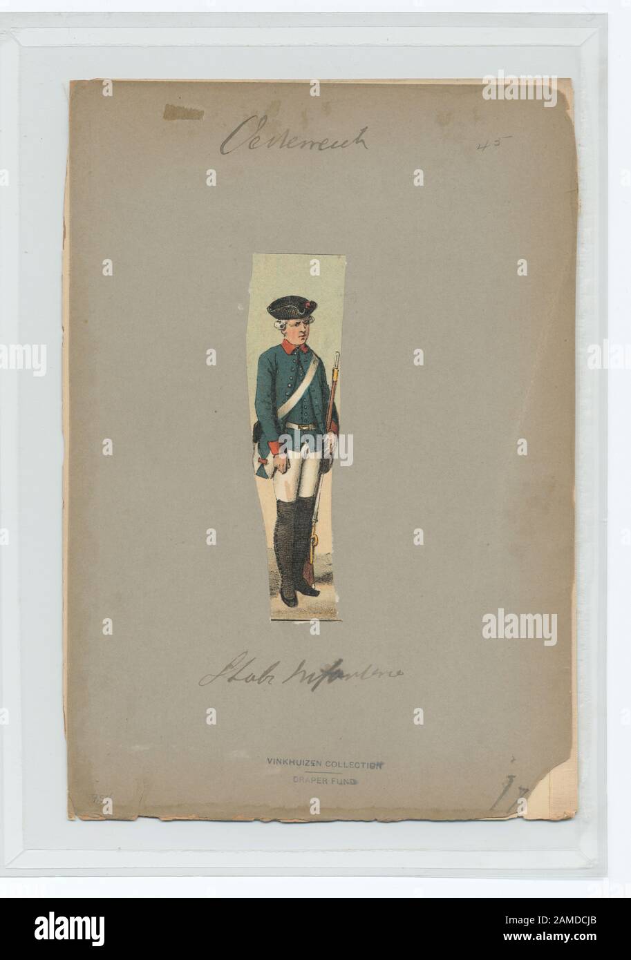 Stabs Infanterist 1763  Ownership : Draper Fund Infantry Staff Corps, 1763  (Illustrierte Geschichte); Stabs Infanterist. 1763 Stock Photo